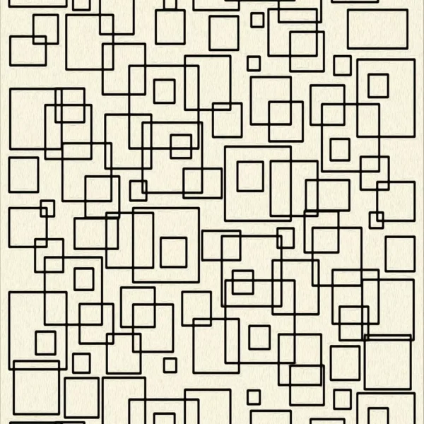 Papel De Parede Bege Rabisco Preto Geométrico