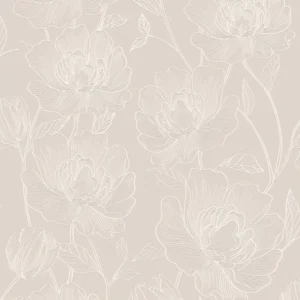 Papel De Parede Bobinex Atemporal 3802 - Floral Bege