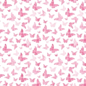 Papel De Parede Borboletas Rosa Para Quarto Infantil 2,70x0,