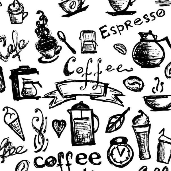 Papel De Parede Branco Com Desenhos Preto Café Espresso Chá