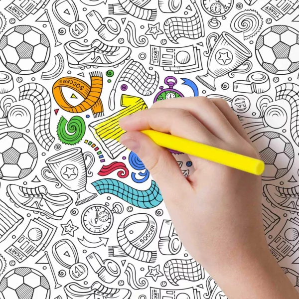 Papel De Parede Branco E Preto Para Colorir Futebol 57x270cm