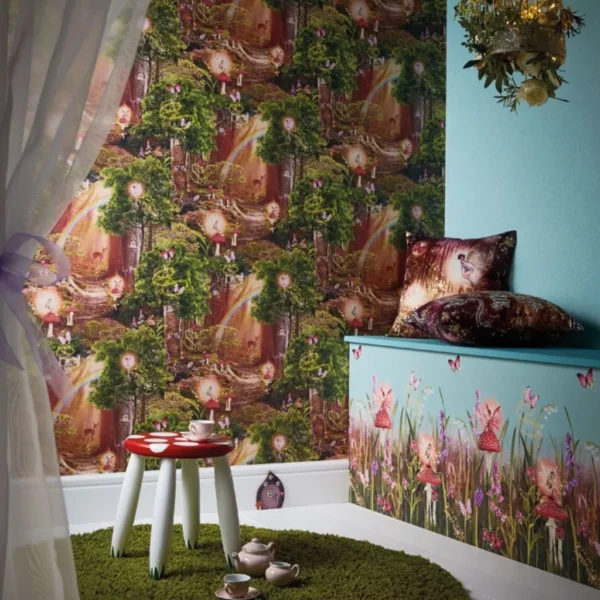 Papel De Parede Britânico 3d Natureza Estampado Lavabo 4m²