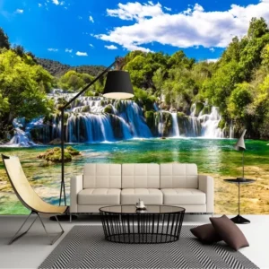 Papel De Parede Cachoeira Lago Natureza 4,00x2,40m Gg359