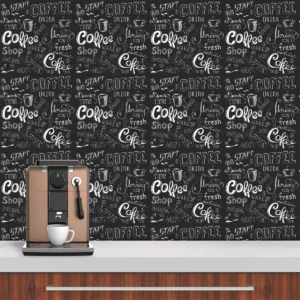 Papel De Parede Cantinho Do Café Decorativo Preto - 3,00m