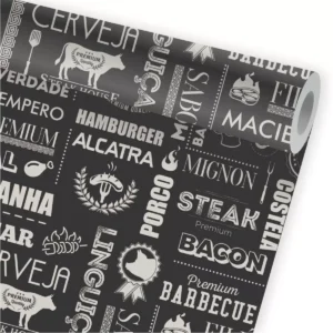 Papel De Parede Carne Assada Churrascaria Angus Cozinha A493