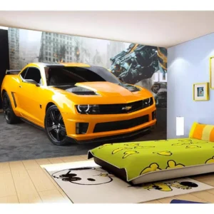 Papel De Parede Carro Camaro Chevrolet Amarelo 7,5m² Car37