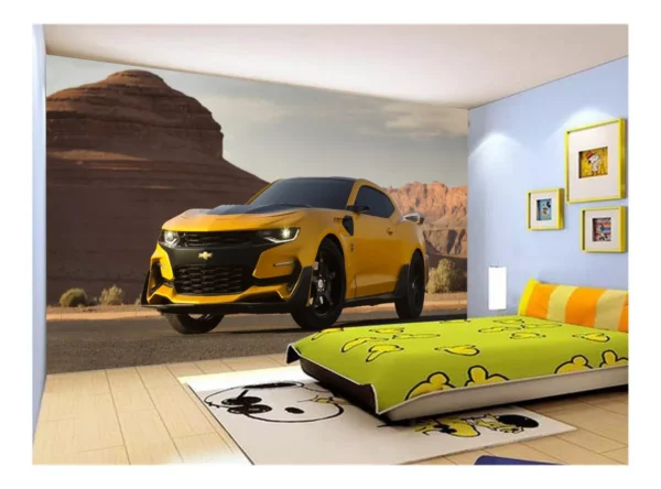 Papel De Parede Carro Camaro Chevrolet Amarelo 7,5m² Car63