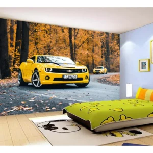 Papel De Parede Carro Camaro Chevrolet Amarelo 7,5m² Car64