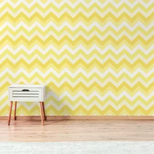 Papel De Parede Chevron Tons De Amarelo 57x270cm