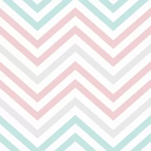 Papel De Parede Chevron Zig-zag Azul Rosa Vinil Delicado 3m