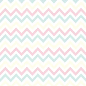 Papel De Parede Chevron Zig-zag Rosa Verde Claro Delicado 3m