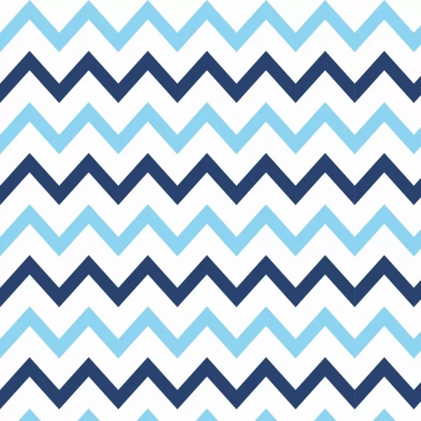 Papel De Parede Chevron Zig-zag Tons Azul Vinil Delicado 3m