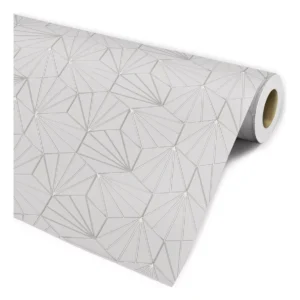 Papel De Parede Cinza Moderno Hexágono Quarto Casal Sala