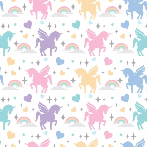 Papel De Parede Colorido Unicornio Quarto Rolo 10 M Menina