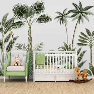 Papel De Parede Coqueiro Infantil Arvores Verde Vr347 4m²