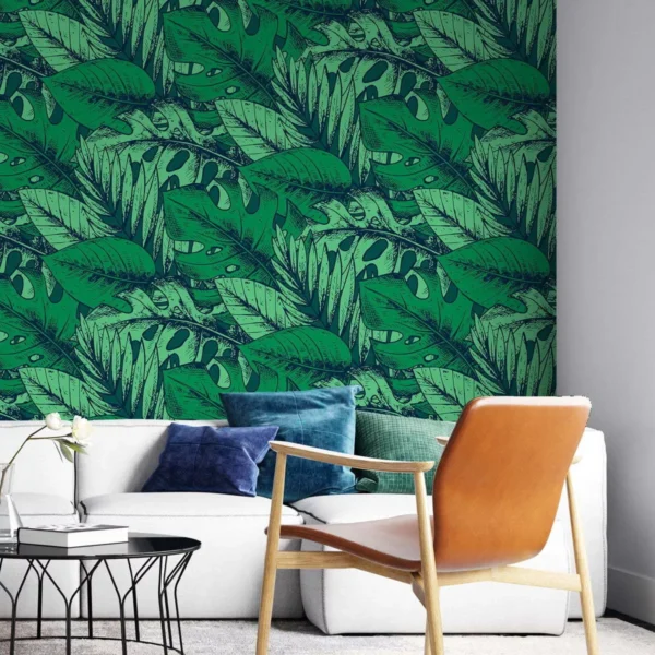 Papel De Parede Costela De Adão Verdes Tropical Quarto Sala