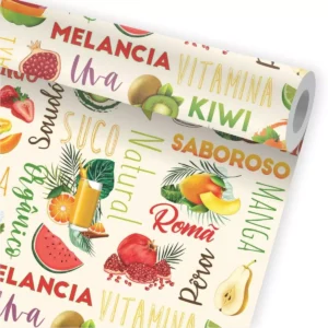 Papel De Parede Cozinha Frutas Laranja Abacaxi Frutaria A503