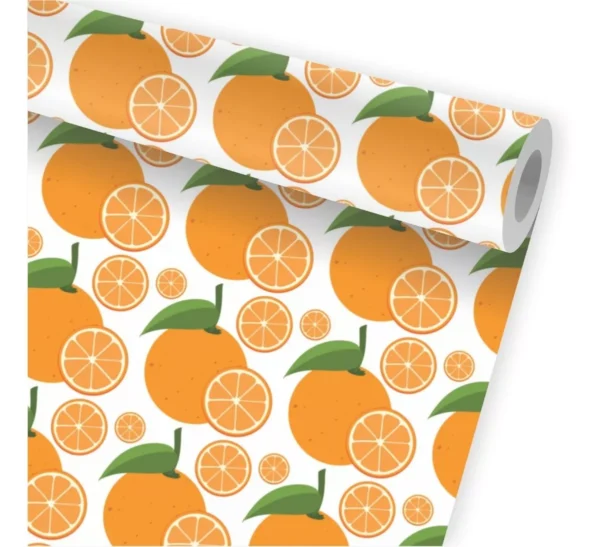 Papel De Parede Cozinha Frutas Laranja Kit 02 Rolos A179