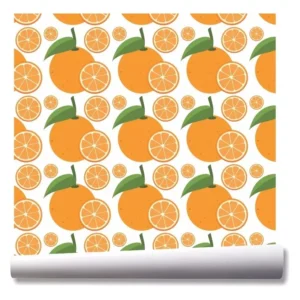 Papel De Parede Cozinha Frutas Laranja Kit 03 Rolos A179