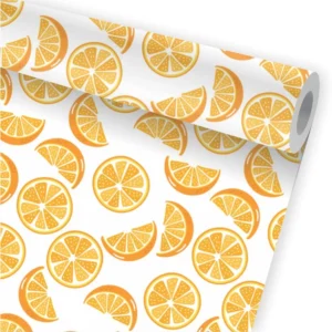 Papel De Parede Cozinha Frutas Laranja Lima Kit 02 Rolos A37