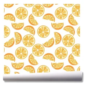 Papel De Parede Cozinha Frutas Laranja Lima Kit 03 Rolos A37