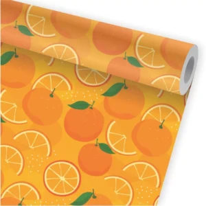 Papel De Parede Cozinha Frutas Laranja Suco Kit 02 Rolos A17