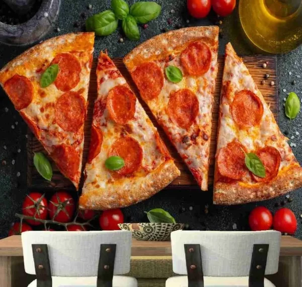 Papel De Parede Cozinha Pizza Pizzaria Massas Tomate Gg745