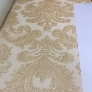 Papel De Parede Damaschi Adamascado Dourado D1412