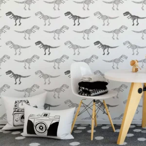 Papel De Parede Decorativo Infantil Fósseis De Dinossauros