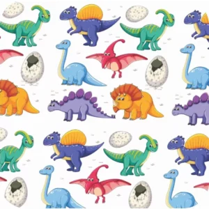 Papel De Parede Dino Dinossauro Colorido Infantil Bebe A391