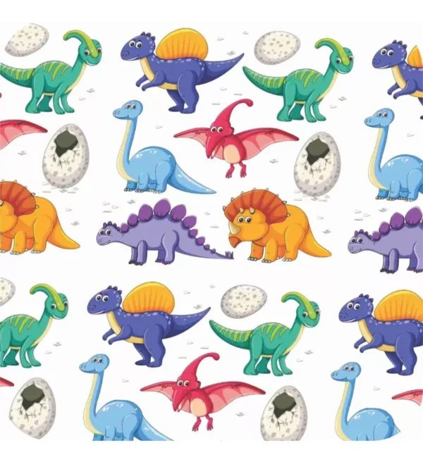 Papel De Parede Dino Dinossauro Colorido Infantil Bebe A391