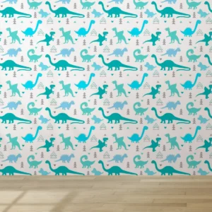 Papel De Parede Dinosauro Infantil Adesivo Verde 3 M