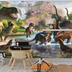 Papel De Parede Dinossauro 3d, L 2.90x2.60 A=7.54m2 Ref:030