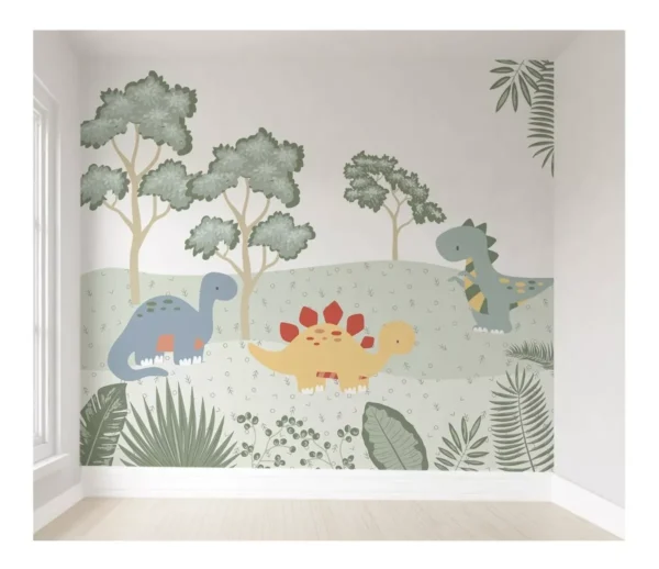 Papel De Parede Dinossauro Infantil Autocolante Vr265 10m²