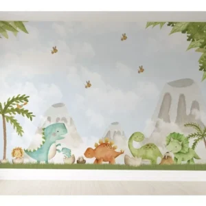 Papel De Parede Dinossauro Infantil Autocolante Vr274 10m²