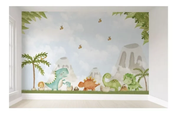 Papel De Parede Dinossauro Infantil Autocolante Vr274 10m²