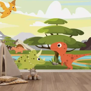 Papel De Parede Dinossauro Infantil M² Sala Quarto Pri_0114