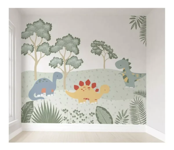 Papel De Parede Dinossauro Infantil Pp265 M²