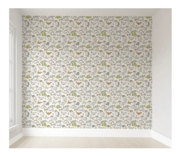 Papel De Parede Dinossauro Infantil Quarto Bebê Pp216 M²