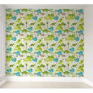 Papel De Parede Dinossauro Para Quarto De Bebê Pp233 M²