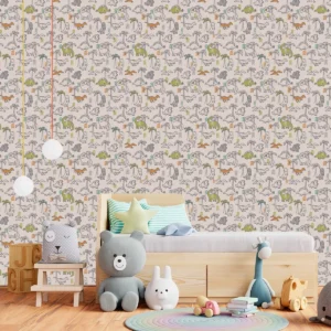 Papel De Parede Dinossauro Quarto Dino Para Bebê Pp216 M²