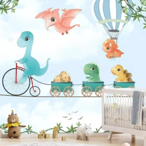 Papel De Parede Dinossauros Adesivo Quarto Criança M² Decor