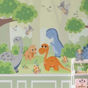 Papel De Parede Dinossauros Na Floresta