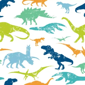 Papel De Parede Dinossauros Silhuetas Infantil 57x270cm