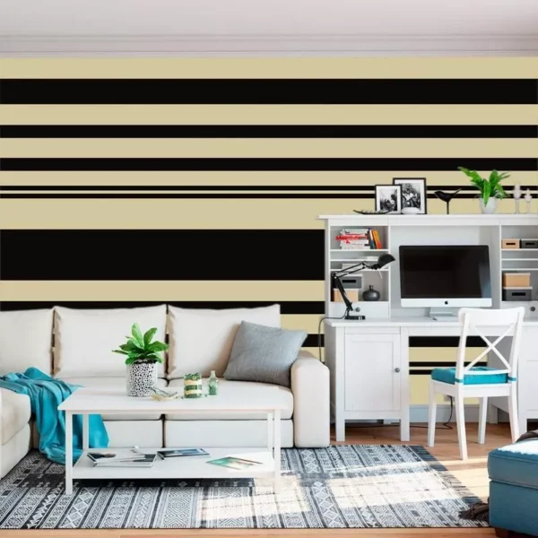 Papel De Parede Dourado E Preto Decorativo Adesivo Lavavel