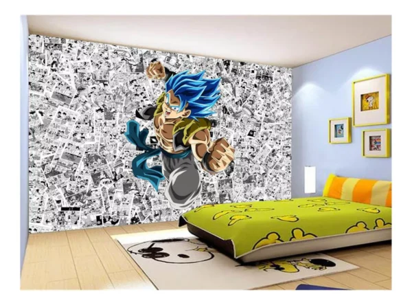 Papel De Parede Dragon Ball Goku Gegeta Anime 7,5m² Dbz619