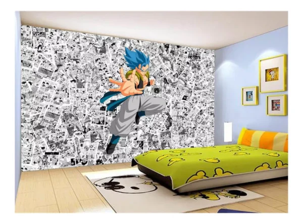 Papel De Parede Dragon Ball Goku Gegeta Anime 7,5m² Dbz621