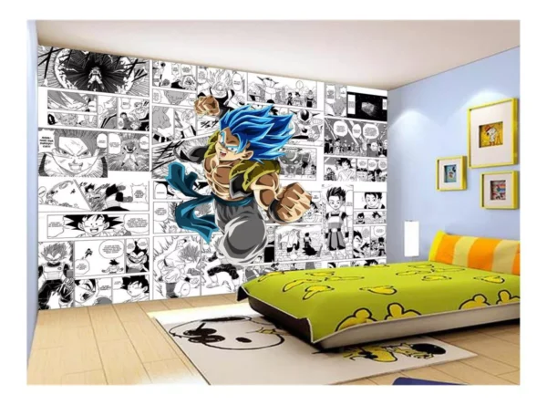 Papel De Parede Dragon Ball Goku Gegeta Anime 7,5m² Dbz733