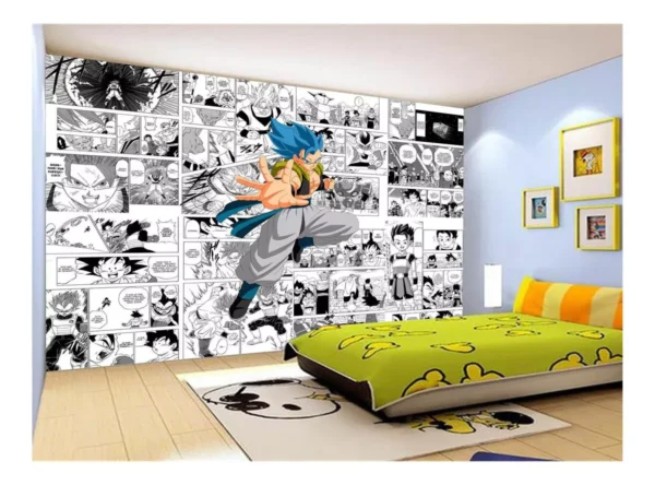 Papel De Parede Dragon Ball Goku Gegeta Anime 7,5m² Dbz735