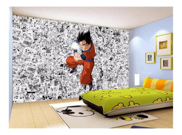 Papel De Parede Dragon Ball Goku Gohan Anime 7,5m² Dbz603